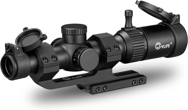 CVLIFE JackalHowl 1-4x20 LPVO Rifle Scope with Cantilever Mount, Illuminated Reticle Rimfire Scope Compact Riflescope with Zero Reset for Hunting - Image 1